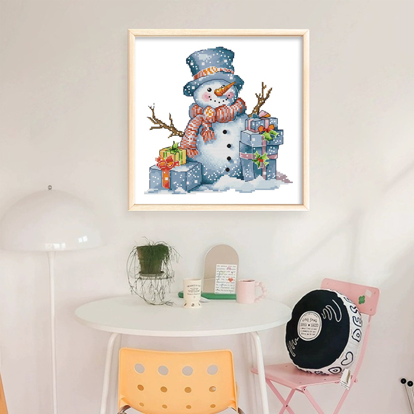 Snow Doll - Partial 14CT Stamped Cross Stitch 29x29CM - Joy Sunday Backstitch