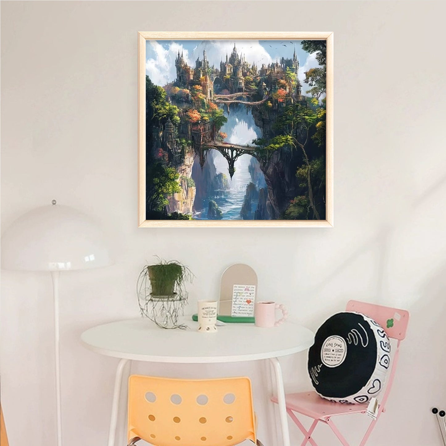 Castle In Mountains - Full 14CT Counted Cross Stitch 40x40CM - Yishu