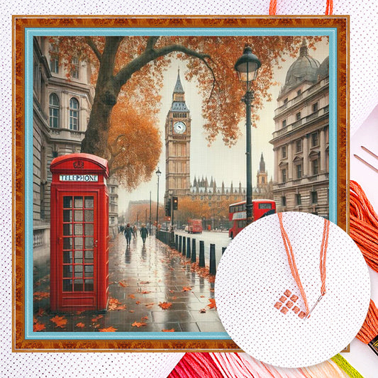 London Street - Full 14CT Counted Cross Stitch 40x40CM - Yishu