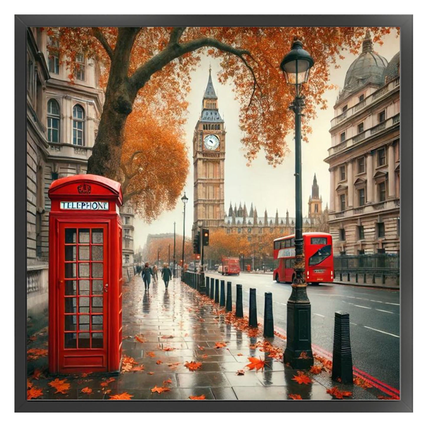London Street - Full 14CT Counted Cross Stitch 40x40CM - Yishu