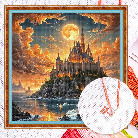 Castle - Full 14CT Counted Cross Stitch 40x40CM - Yishu