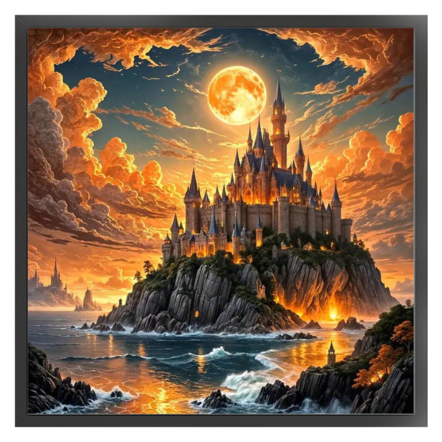 Castle - Full 14CT Counted Cross Stitch 40x40CM - Yishu