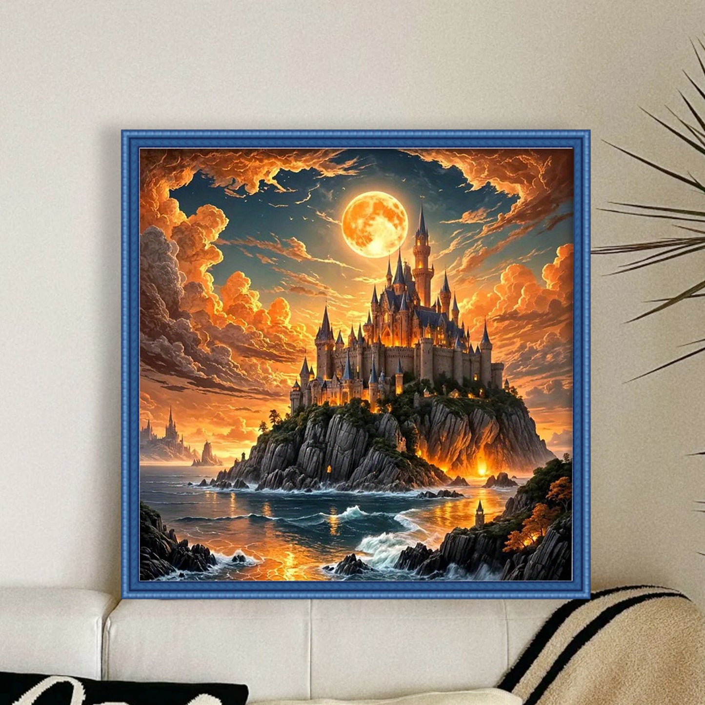 Castle - Full 14CT Counted Cross Stitch 40x40CM - Yishu