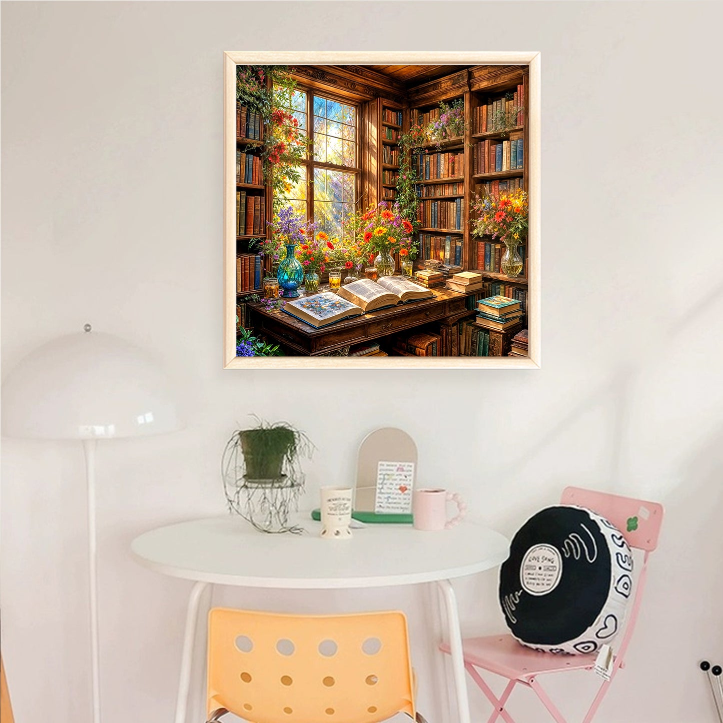 Warm Study Room - Full 14CT Counted Cross Stitch 40x40CM - Yishu