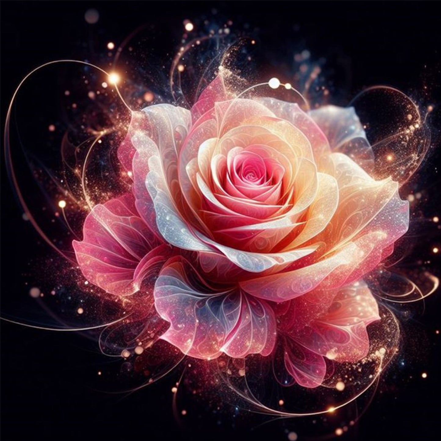 Rose - Full 18CT Counted Cross Stitch 30x30CM - Huacan