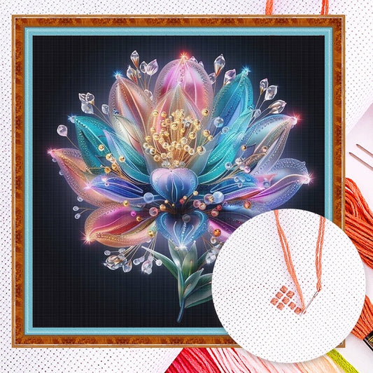 Lotus - Full 18CT Counted Cross Stitch 30x30CM - Huacan