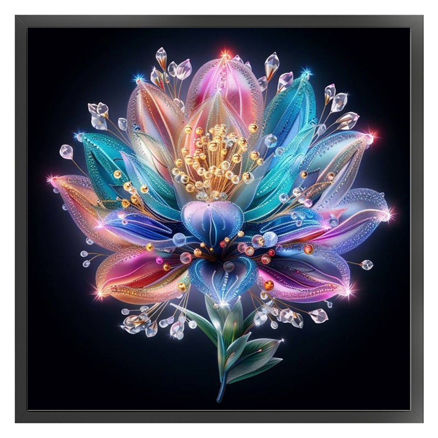 Lotus - Full 18CT Counted Cross Stitch 30x30CM - Huacan