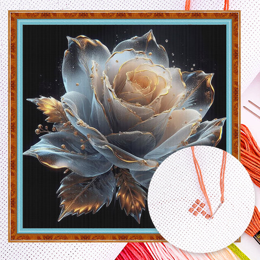 Rose - Full 18CT Counted Cross Stitch 30x30CM - Huacan