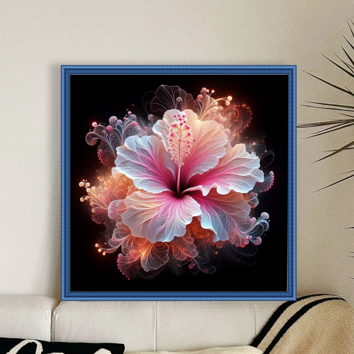 Hibiscus - Full 18CT Counted Cross Stitch 30x30CM - Huacan
