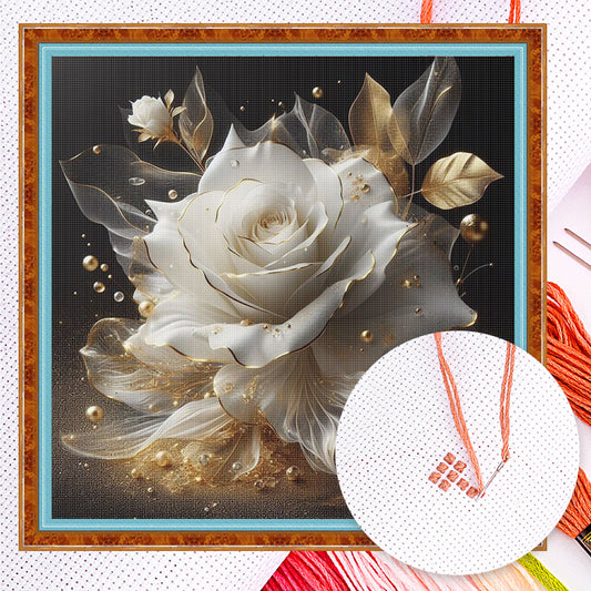Rose - Full 18CT Counted Cross Stitch 30x30CM - Huacan
