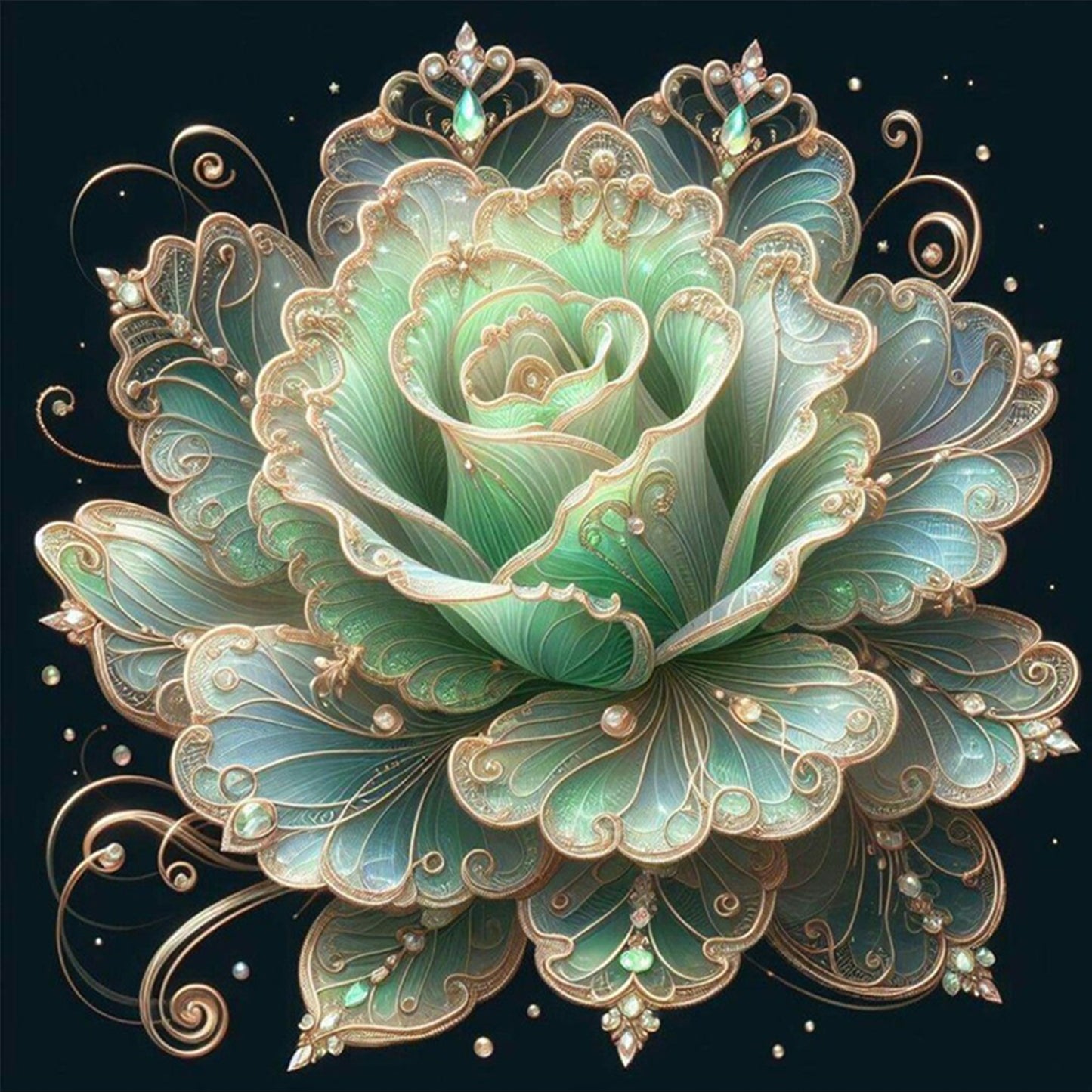 Rose - Full 18CT Counted Cross Stitch 30x30CM - Huacan