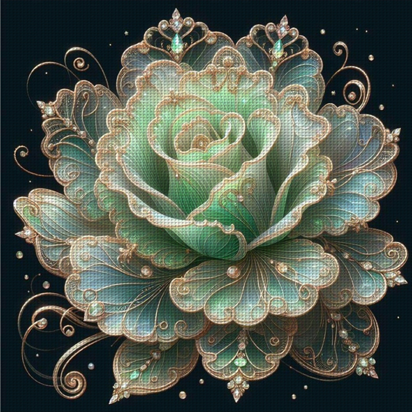 Rose - Full 18CT Counted Cross Stitch 30x30CM - Huacan
