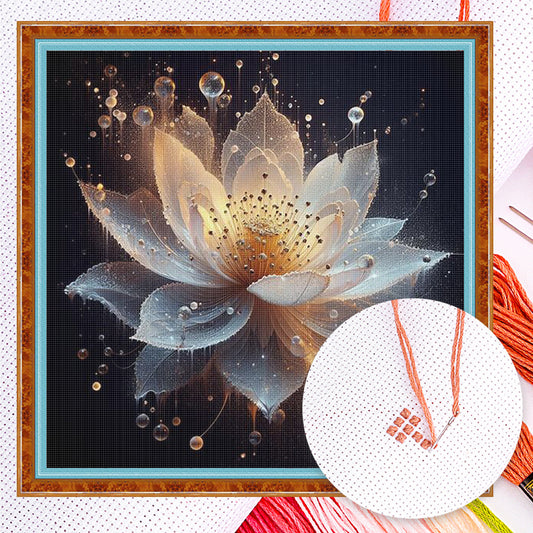 Lotus - Full 18CT Counted Cross Stitch 30x30CM - Huacan