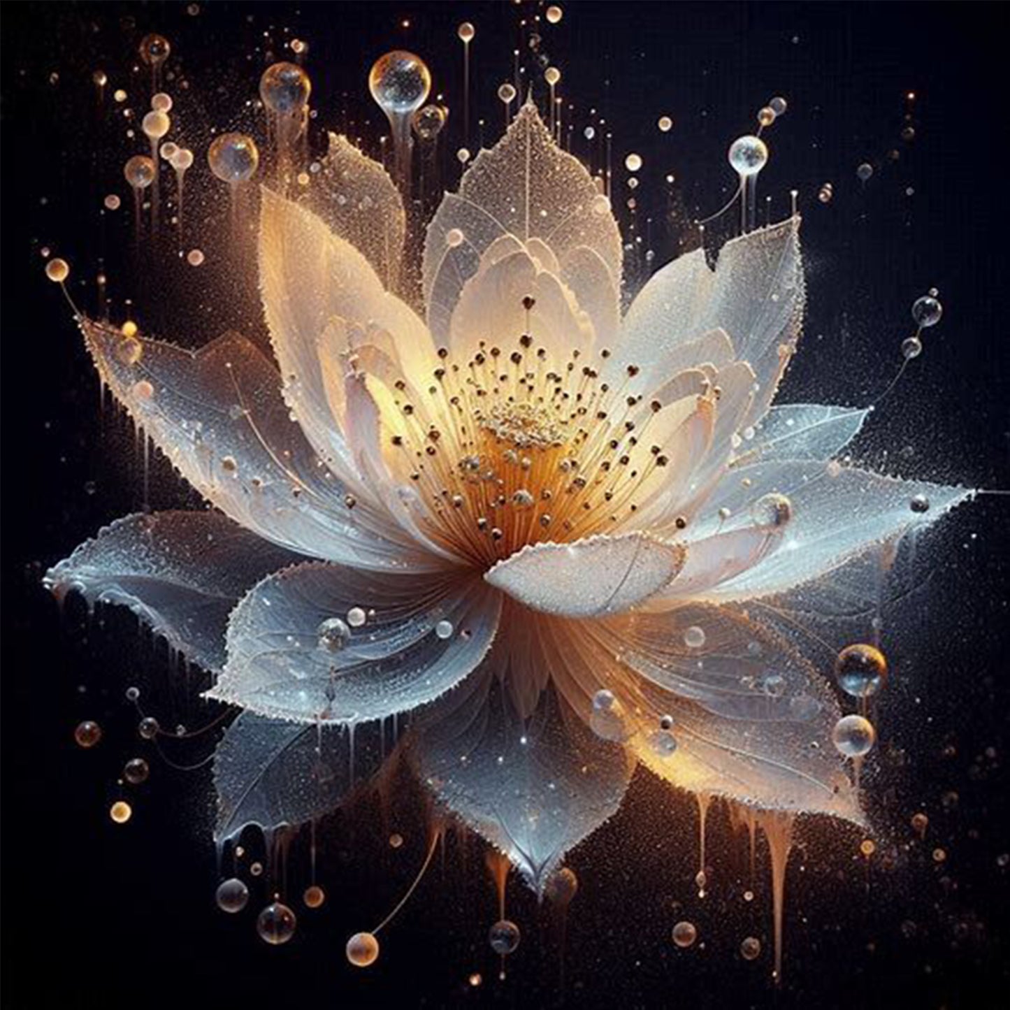 Lotus - Full 18CT Counted Cross Stitch 30x30CM - Huacan
