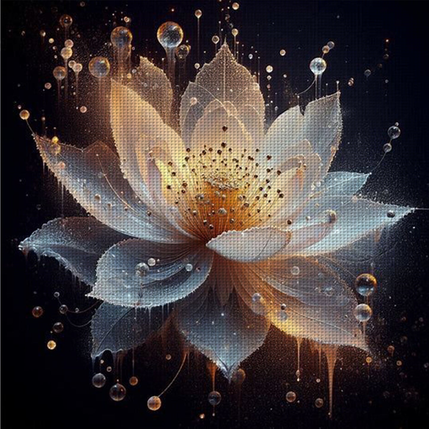 Lotus - Full 18CT Counted Cross Stitch 30x30CM - Huacan