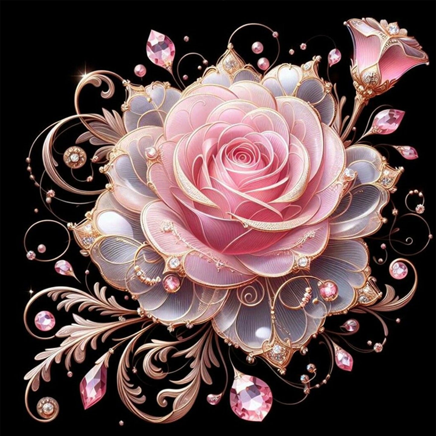 Rose - Full 18CT Counted Cross Stitch 30x30CM - Huacan