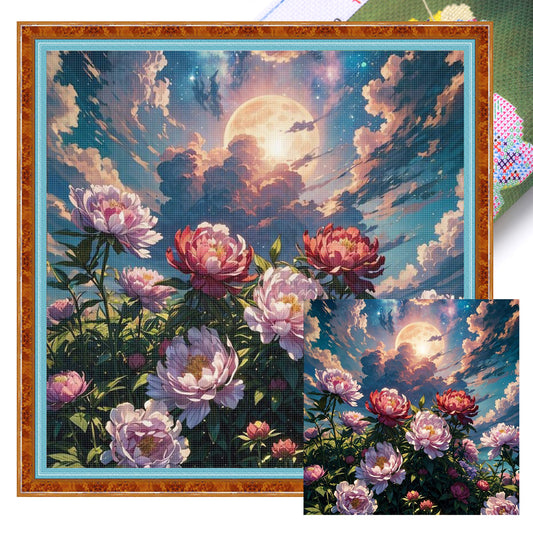 Oil Painting Flowers - Full 11CT Stamped Cross Stitch 50x50CM - Huacan