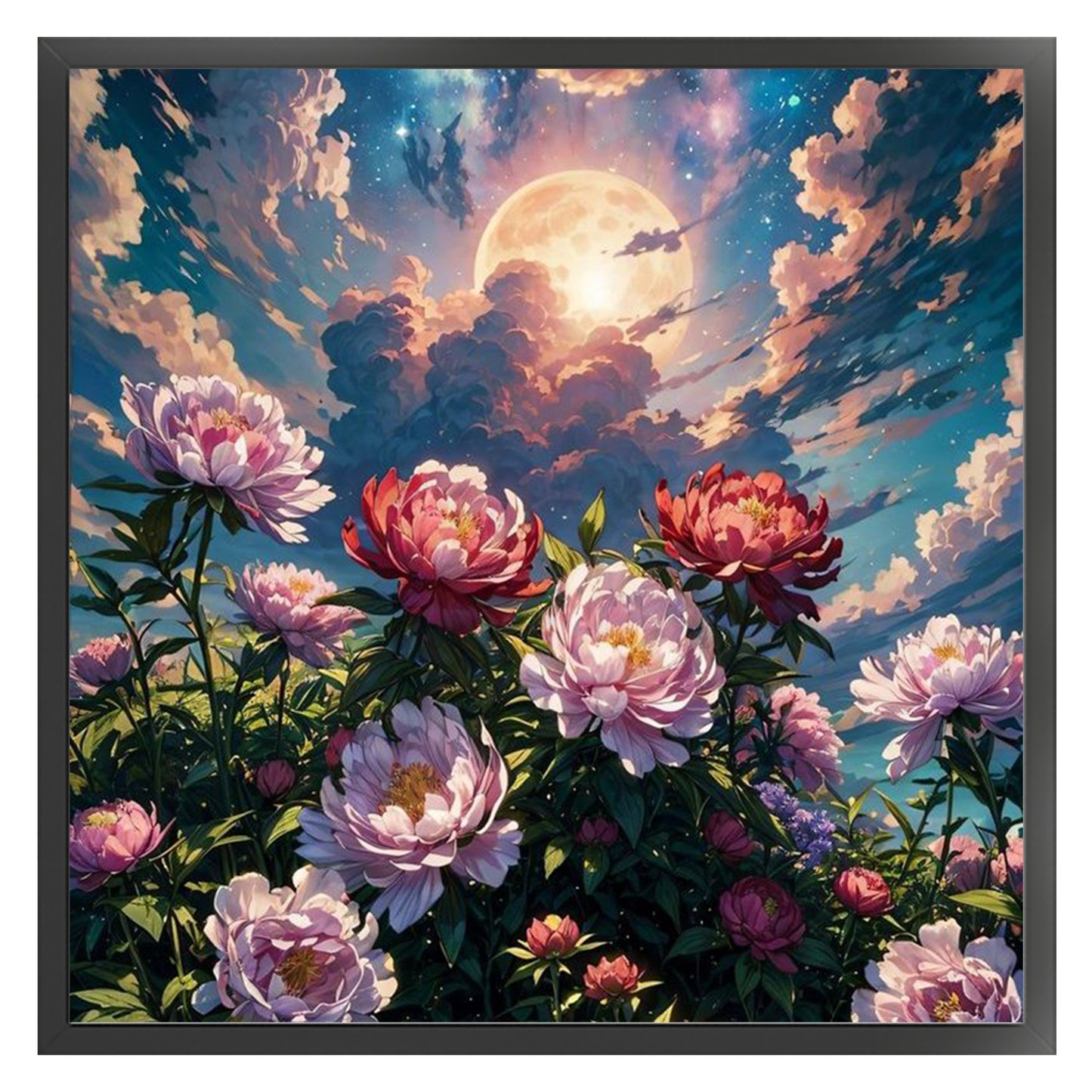 Oil Painting Flowers - Full 11CT Stamped Cross Stitch 50x50CM - Huacan