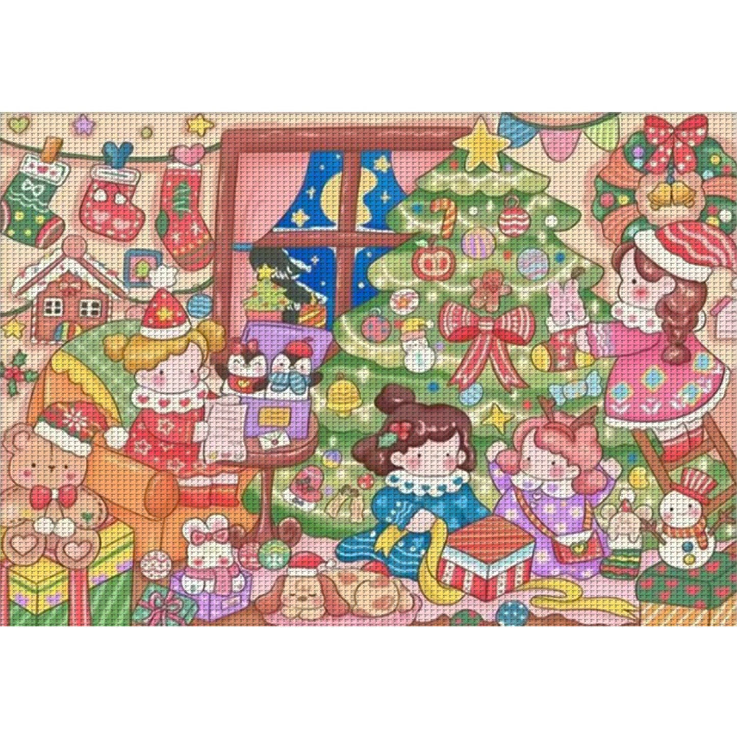 Christmas - Full 11CT Stamped Cross Stitch 60x45CM - Huacan
