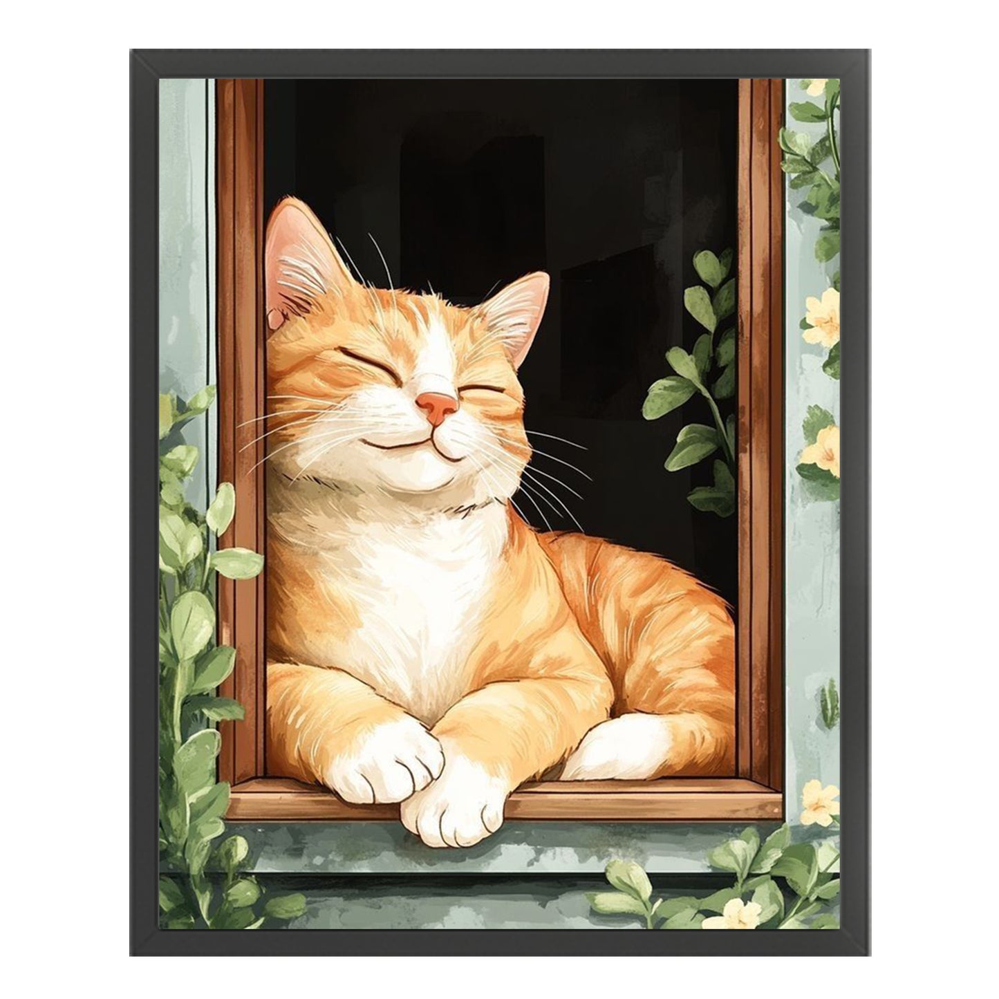 Cat - Full 11CT Stamped Cross Stitch 40x50CM - Huacan