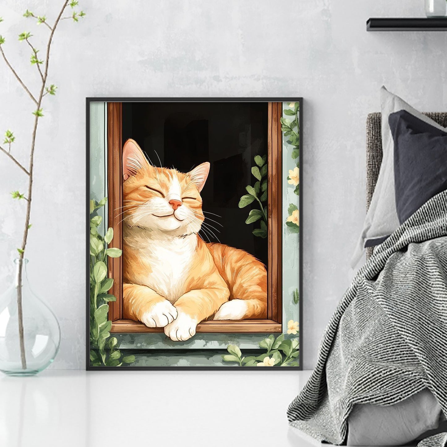 Cat - Full 11CT Stamped Cross Stitch 40x50CM - Huacan