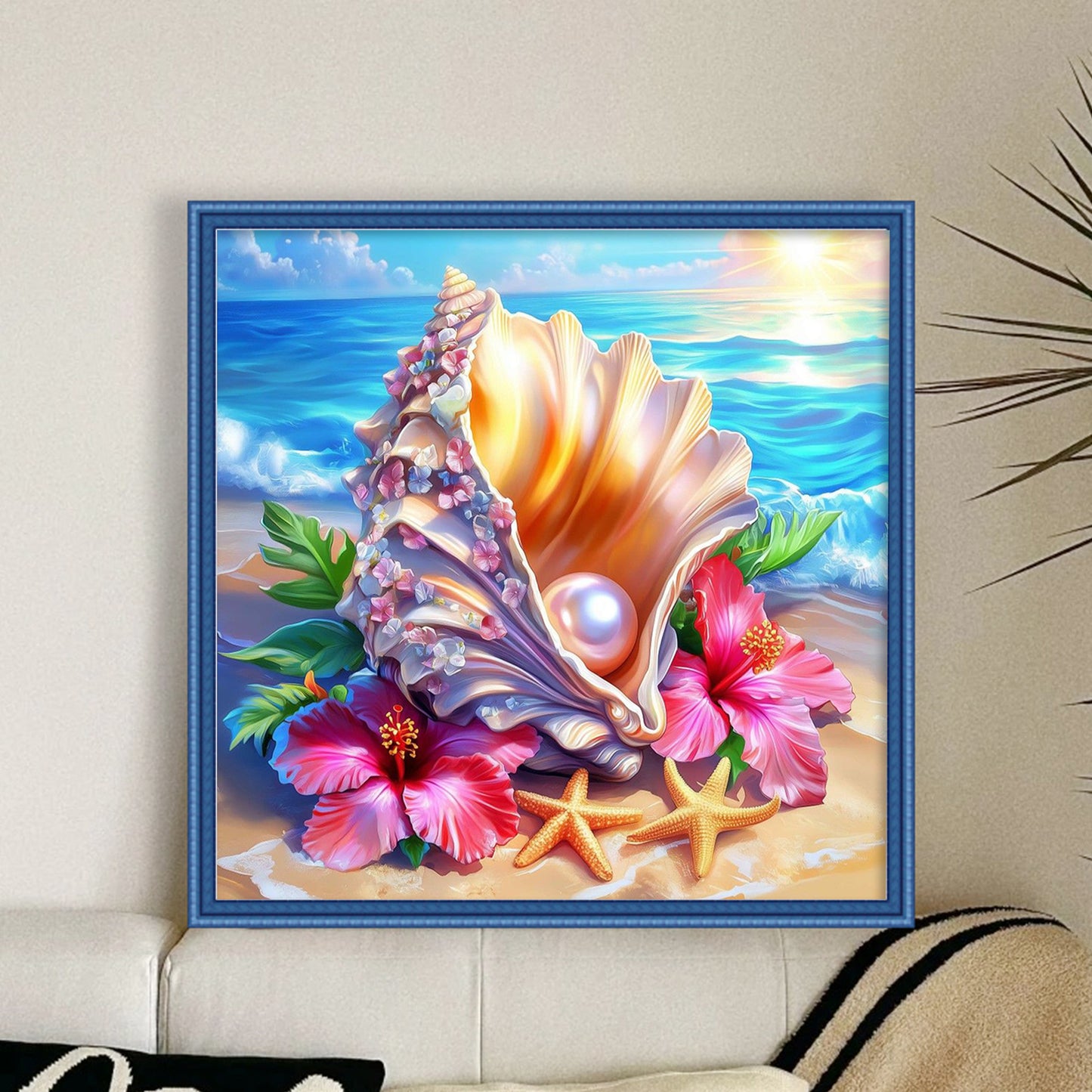Pearl Shell - Full 11CT Stamped Cross Stitch 40x40CM - Huacan