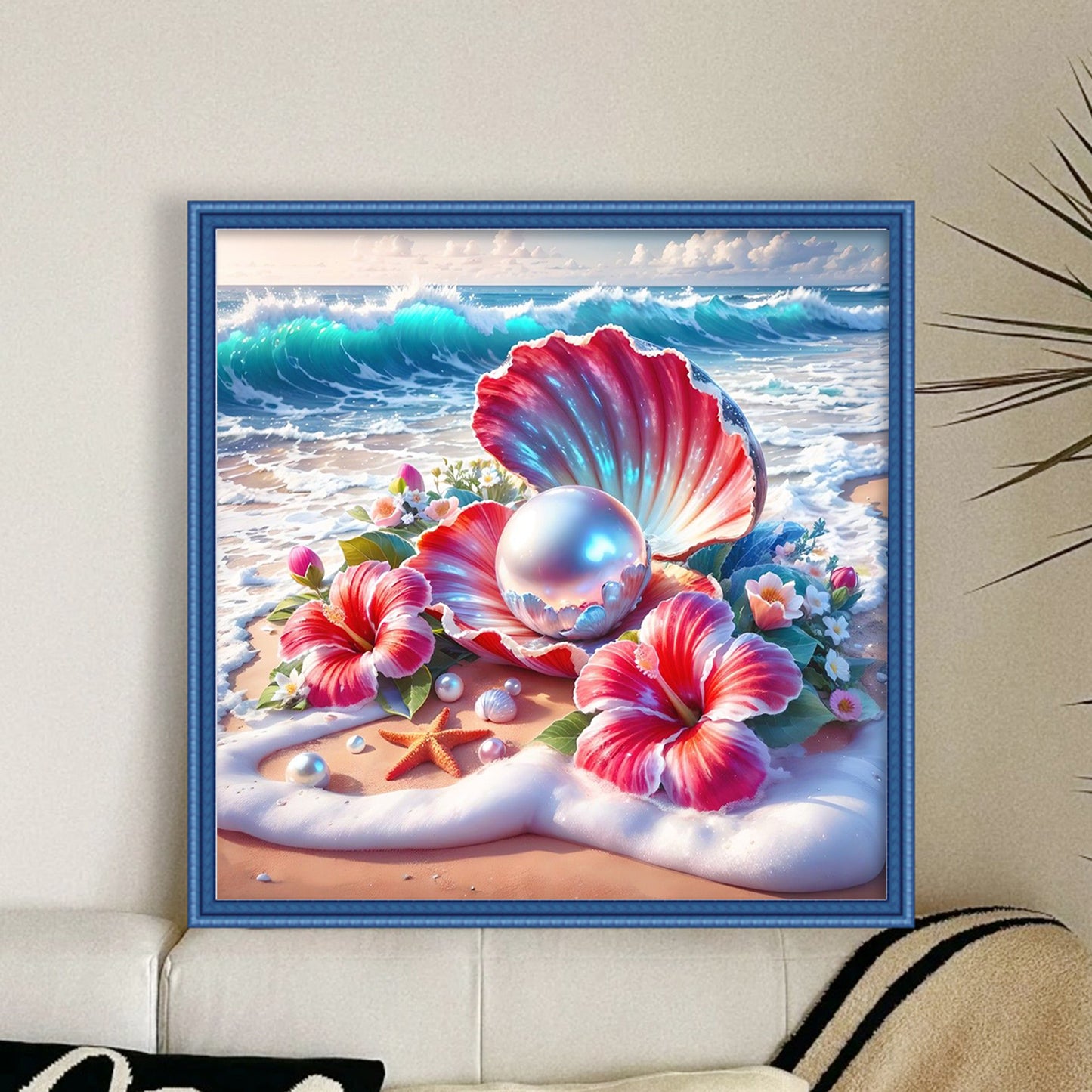 Pearl Shell - Full 11CT Stamped Cross Stitch 40x40CM - Huacan