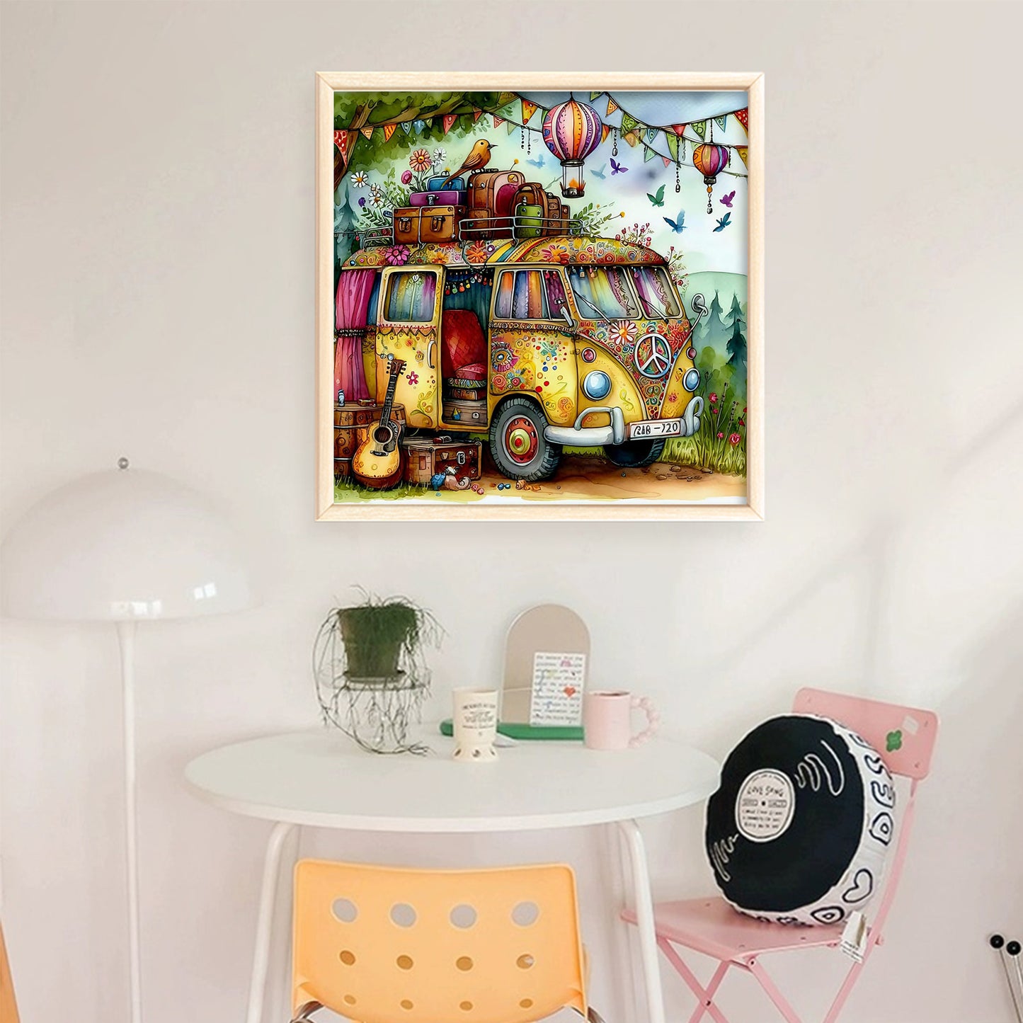 Camper Van - Full 11CT Stamped Cross Stitch 40x40CM - Huacan