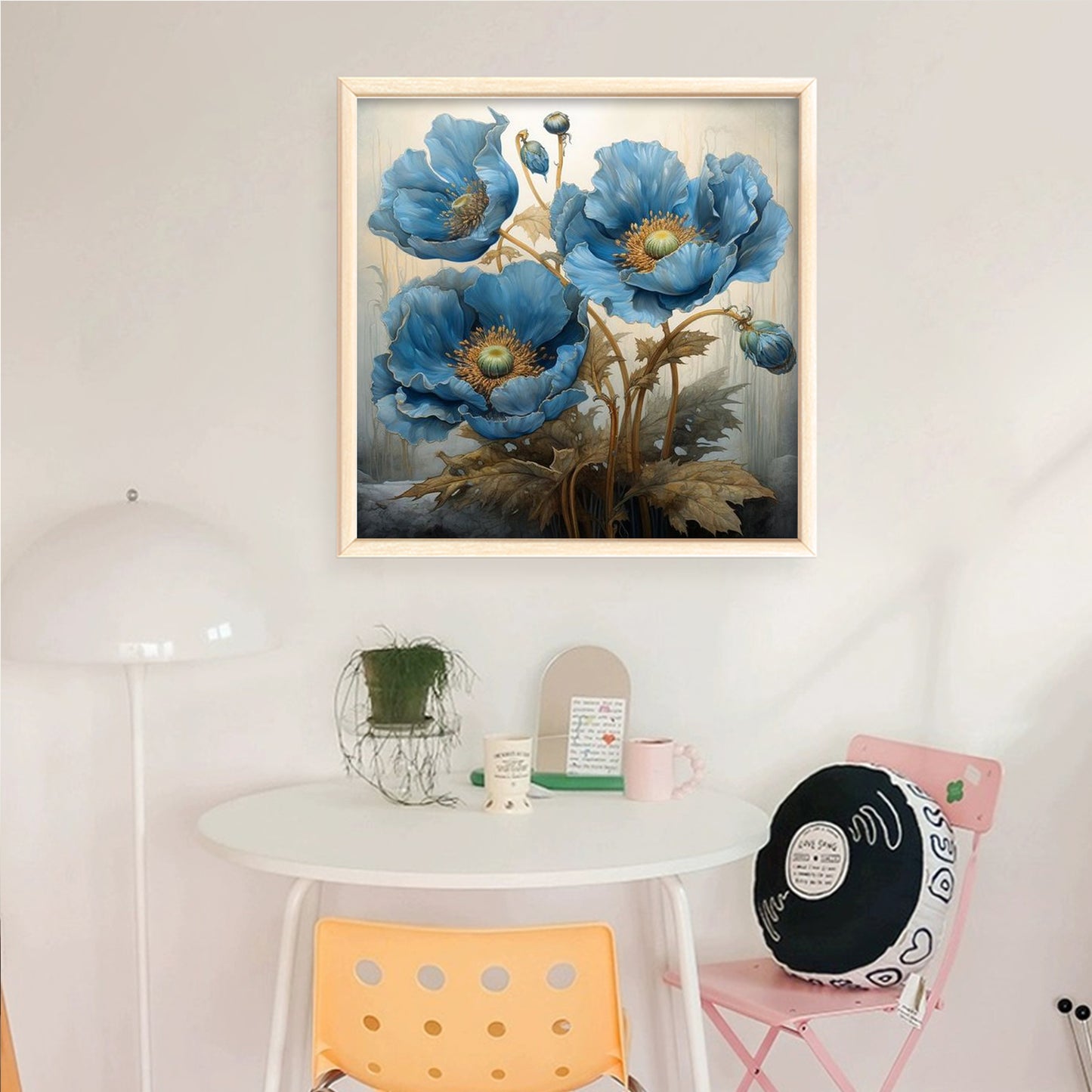 Blue Flower - Full 14CT Counted Cross Stitch 40x40CM - Yishu