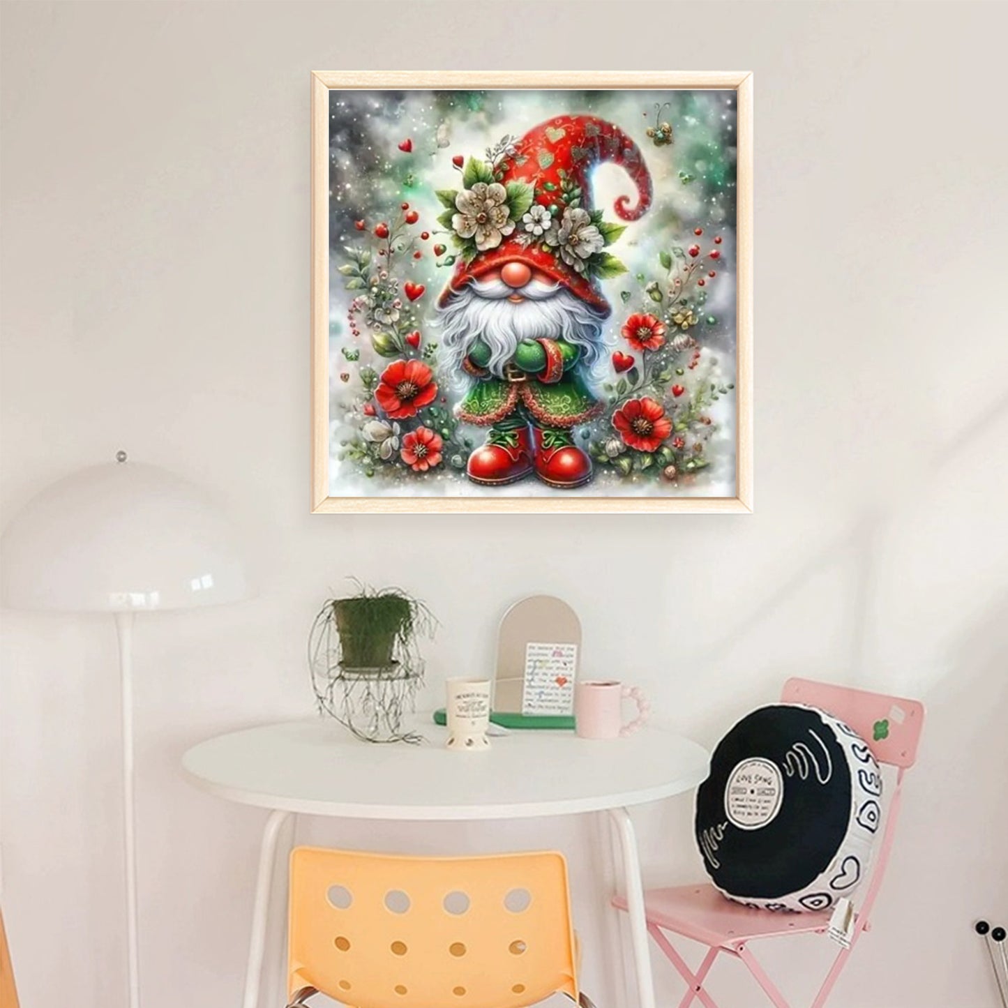Flower Gnome - Full 11CT Stamped Cross Stitch 45x45CM - Huacan