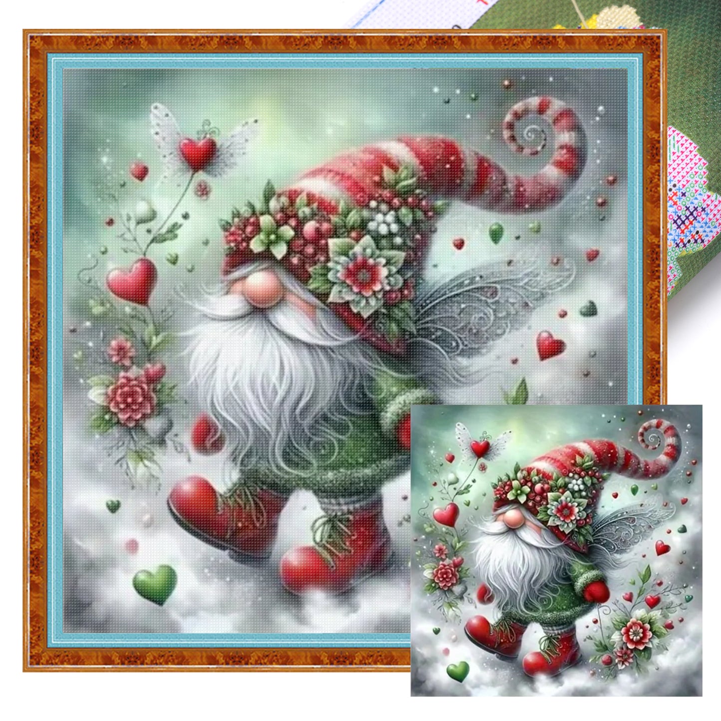 Gnome - Full 11CT Stamped Cross Stitch 45x45CM - Huacan