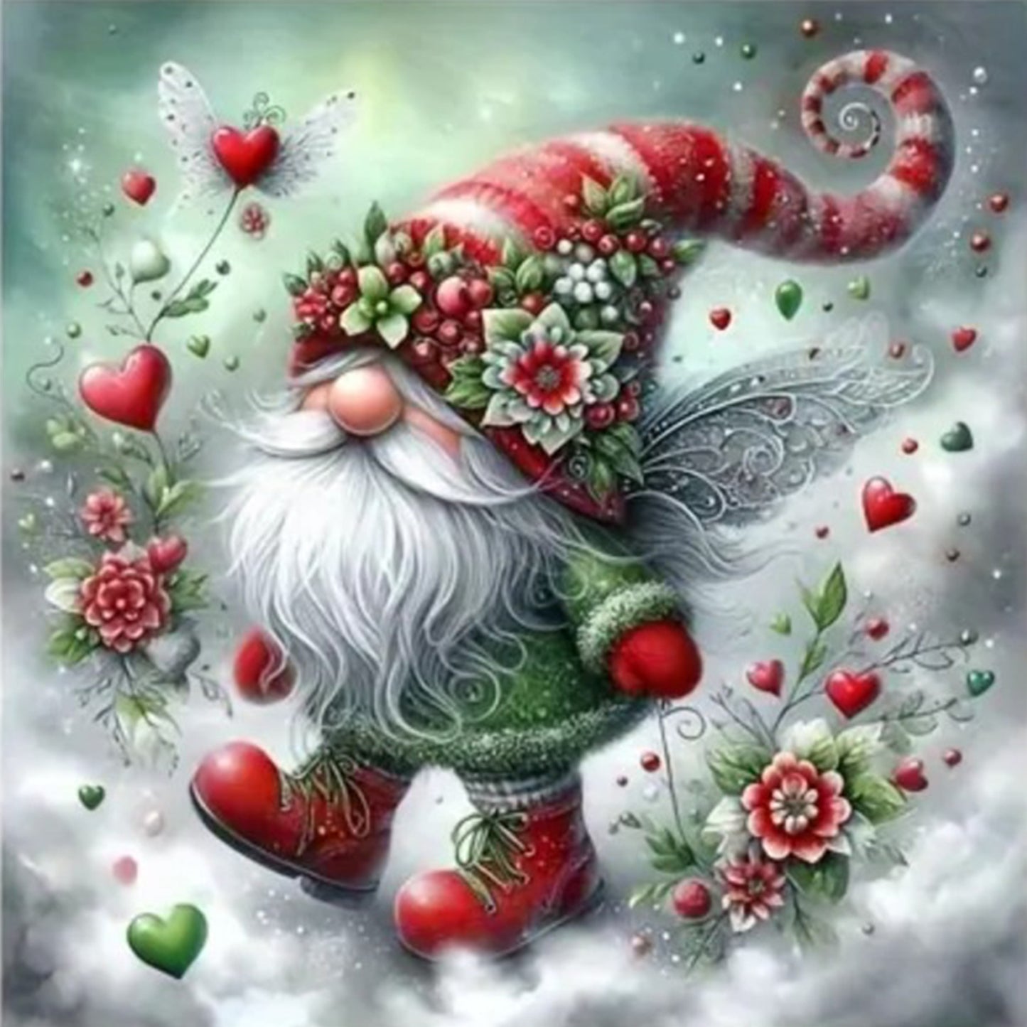 Gnome - Full 11CT Stamped Cross Stitch 45x45CM - Huacan