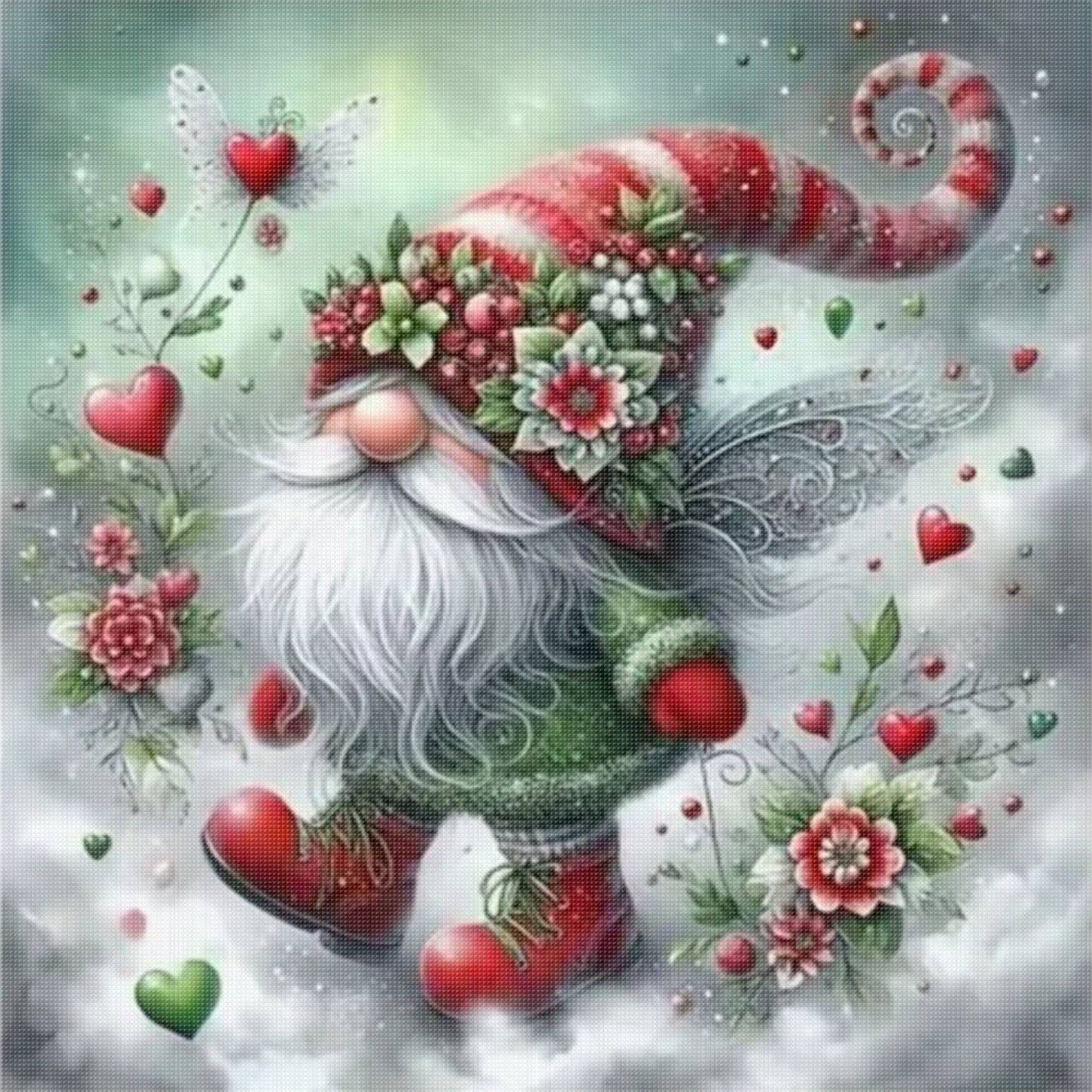 Gnome - Full 11CT Stamped Cross Stitch 45x45CM - Huacan