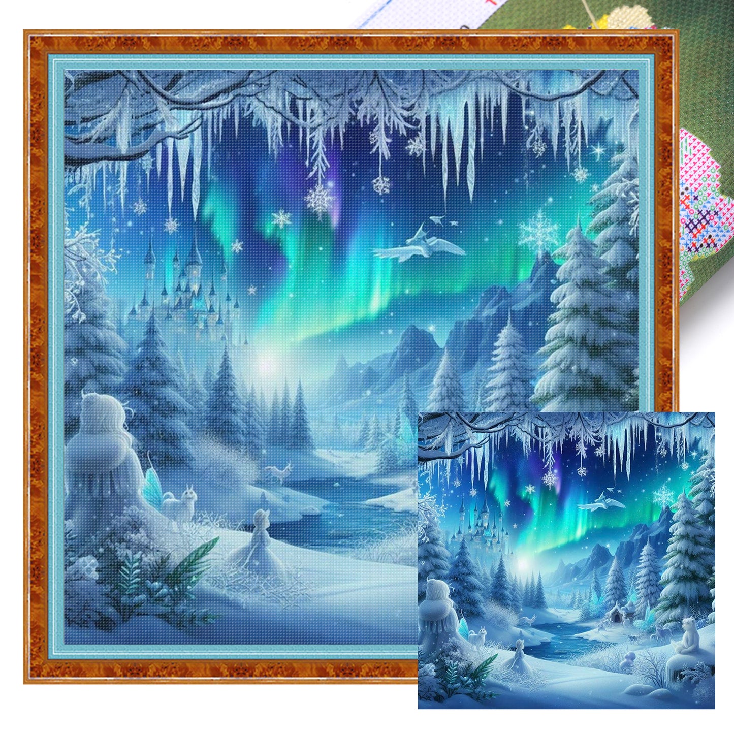 Aurora - Full 11CT Stamped Cross Stitch 45x45CM - Huacan