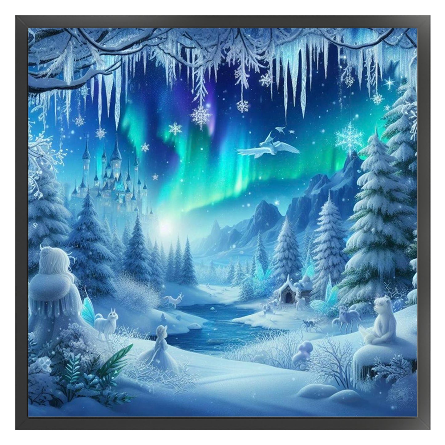 Aurora - Full 11CT Stamped Cross Stitch 45x45CM - Huacan