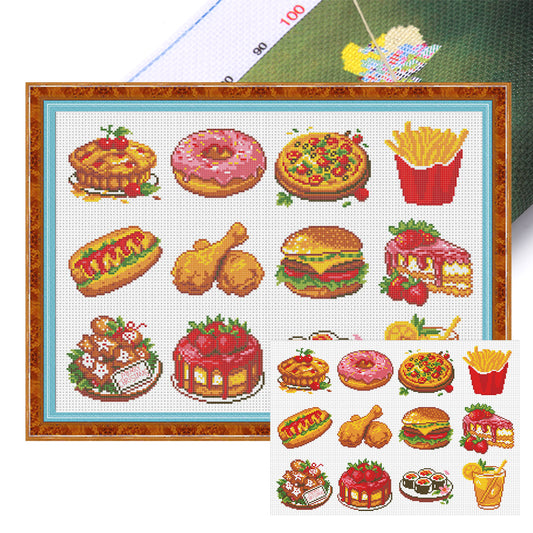 Food Themed Kit - Partial 11CT Stamped Cross Stitch 36x52CM - Mona Lisa