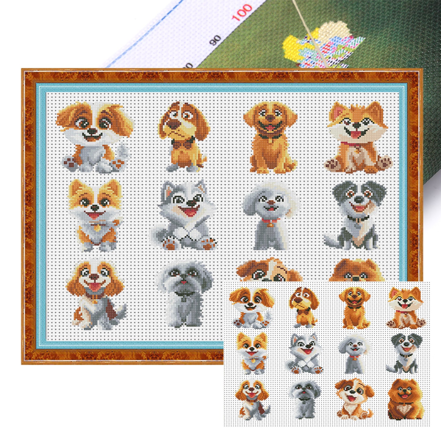 Dog Themed Kit - Partial 11CT Stamped Cross Stitch 36x52CM - Mona Lisa