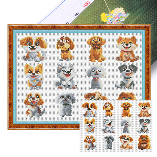 Dog Themed Kit - Partial 11CT Stamped Cross Stitch 36x52CM - Mona Lisa