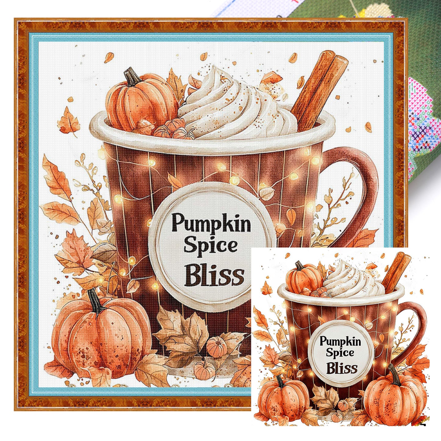 Pumpkin Ice Cream - Full 11CT Stamped Cross Stitch 50x50CM - Huacan