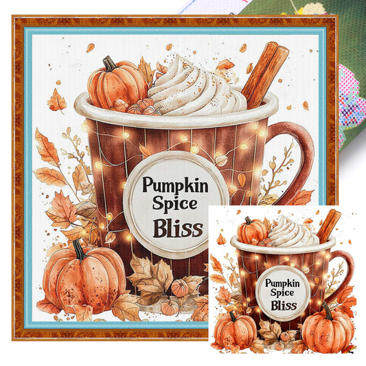 Pumpkin Ice Cream - Full 11CT Stamped Cross Stitch 50x50CM - Huacan