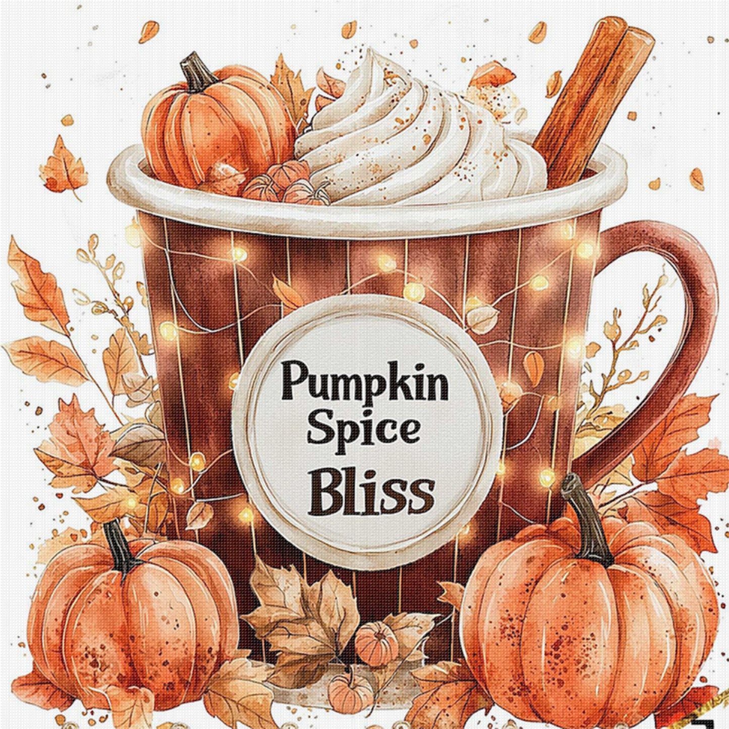 Pumpkin Ice Cream - Full 11CT Stamped Cross Stitch 50x50CM - Huacan