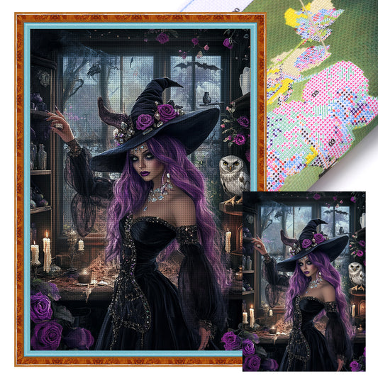 Witch - Full 11CT Stamped Cross Stitch 40x60CM - Huacan