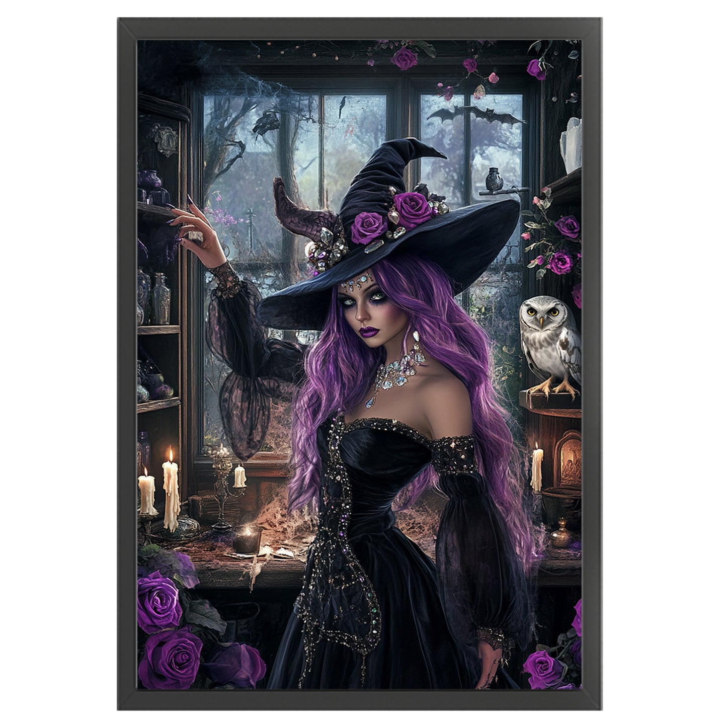 Witch - Full 11CT Stamped Cross Stitch 40x60CM - Huacan
