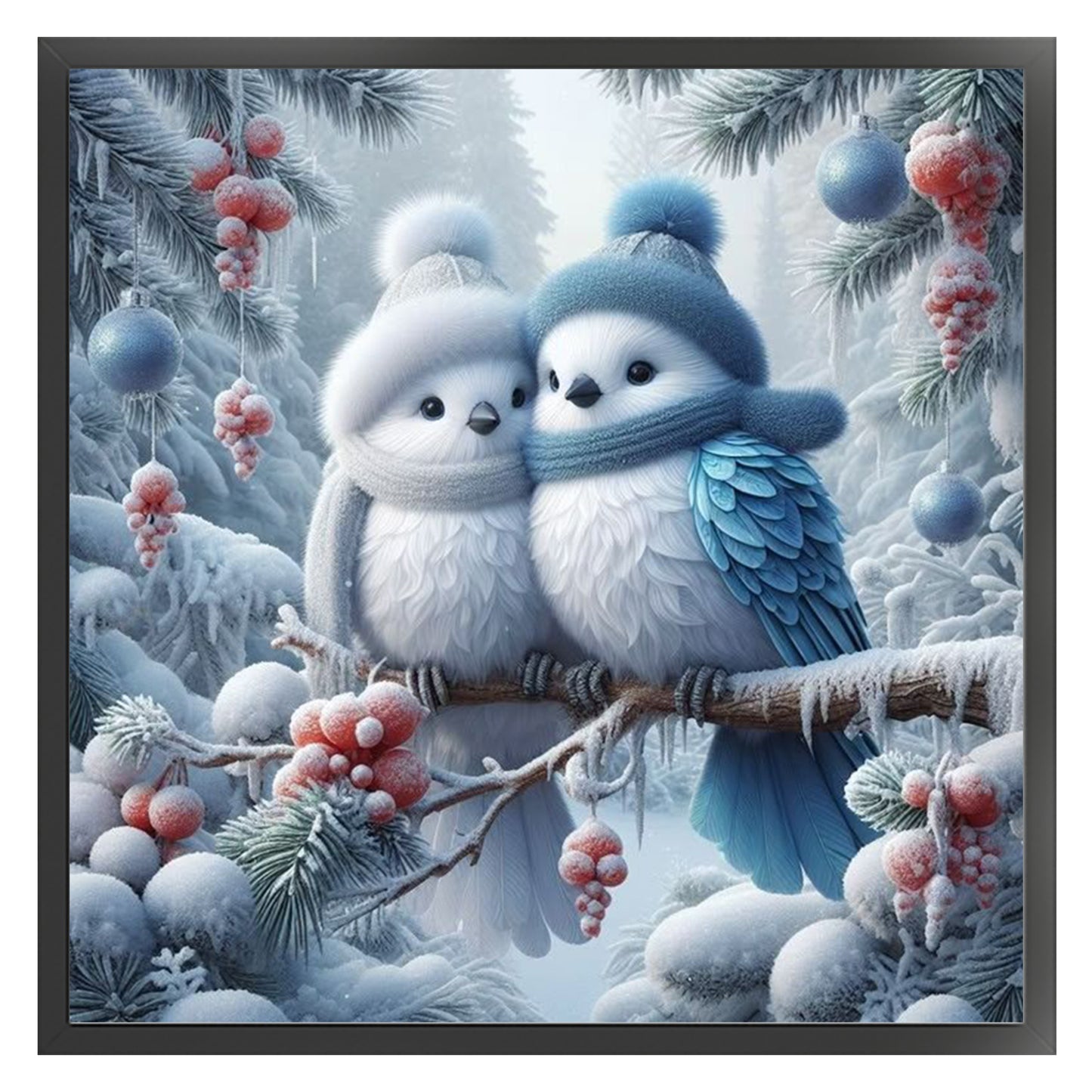 Bird A - Full 11CT Stamped Cross Stitch 40x40CM - Yishu