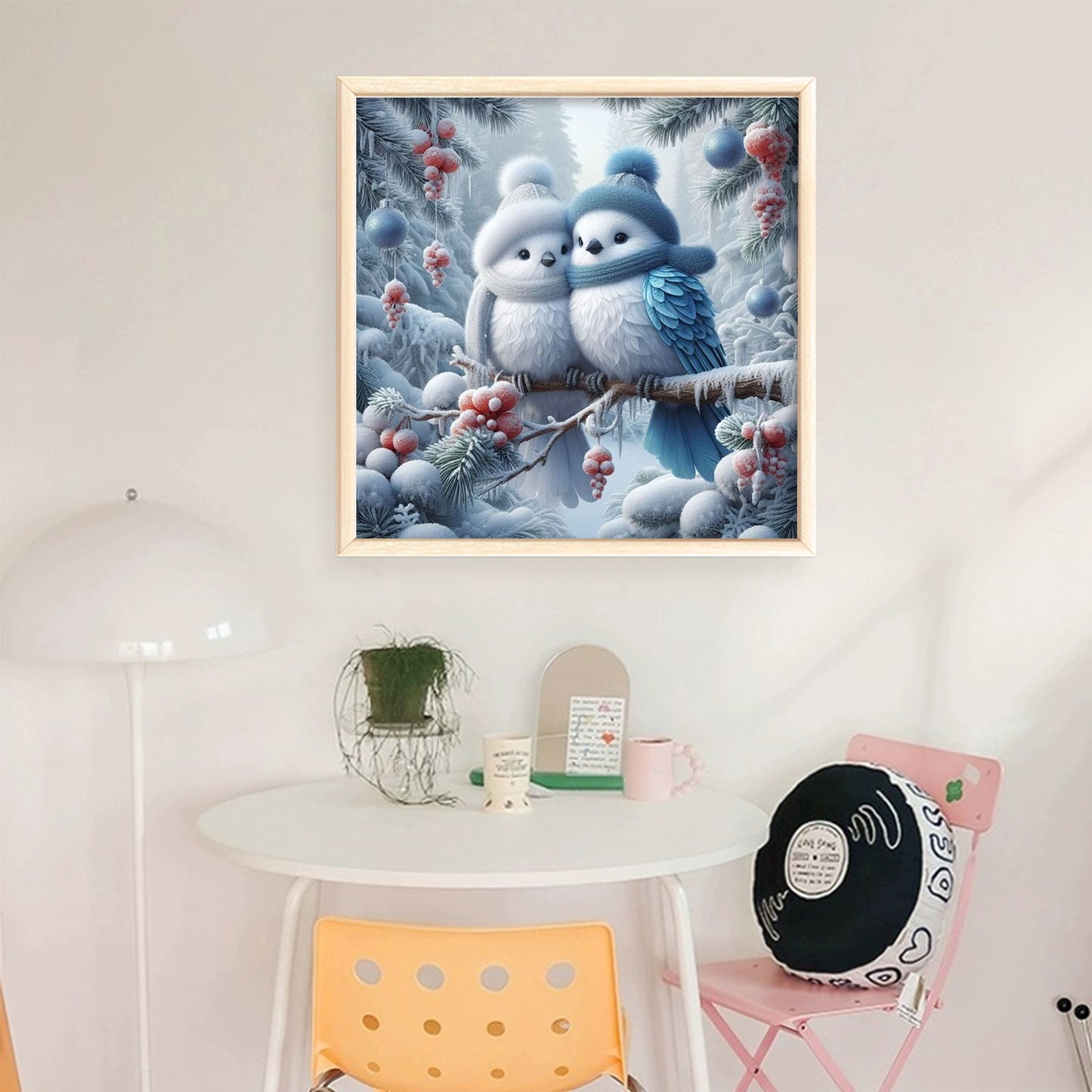 Bird A - Full 11CT Stamped Cross Stitch 40x40CM - Yishu