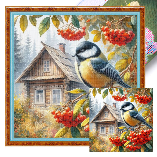 Bird B - Full 11CT Stamped Cross Stitch 40x40CM - Yishu