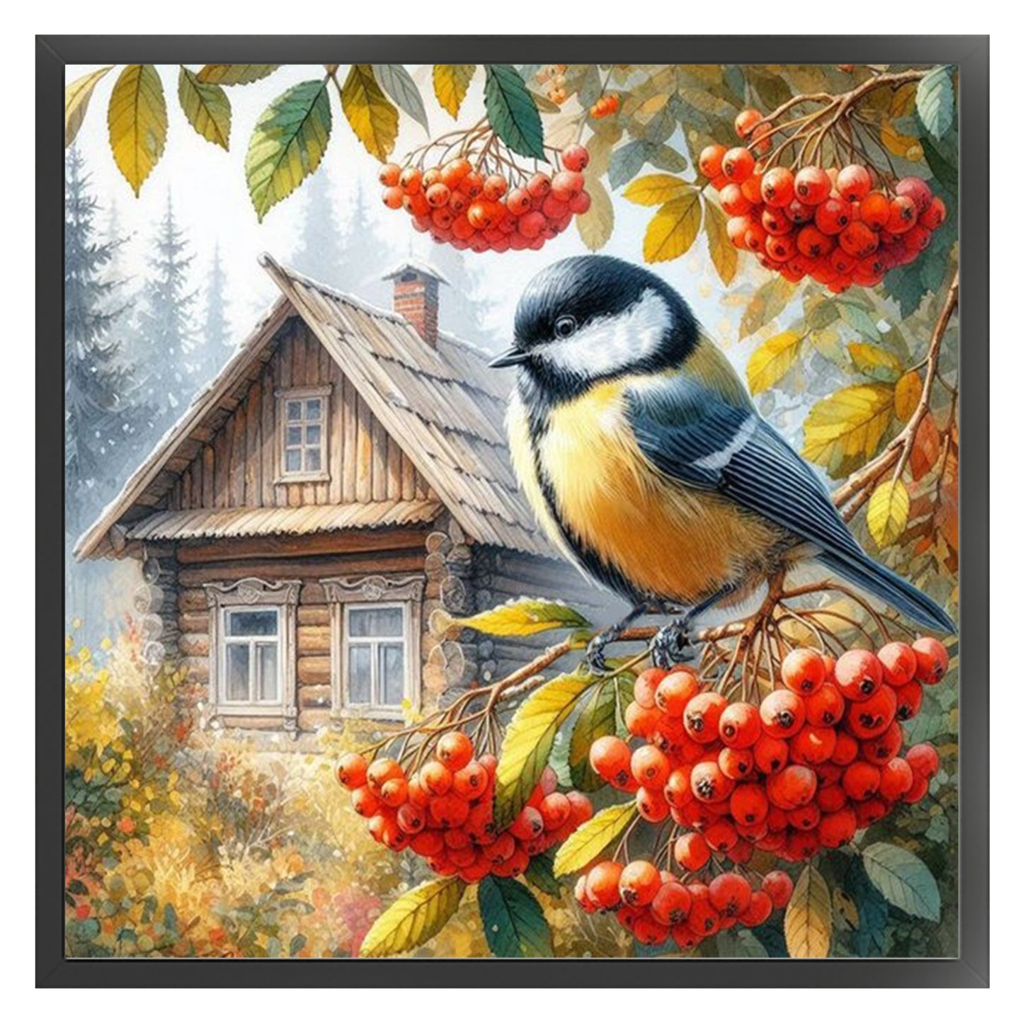 Bird B - Full 11CT Stamped Cross Stitch 40x40CM - Yishu