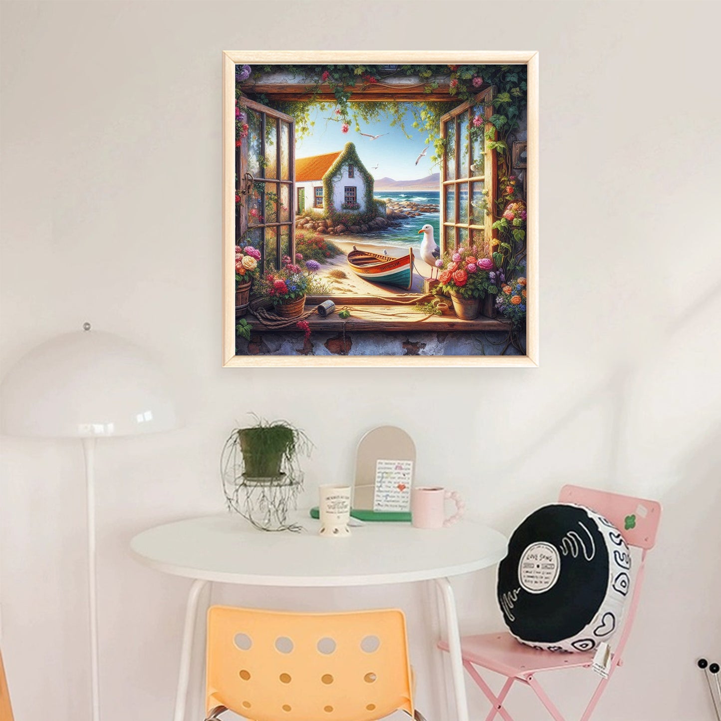 The View Outside The Window A - Full 11CT Stamped Cross Stitch 40x40CM - Yishu