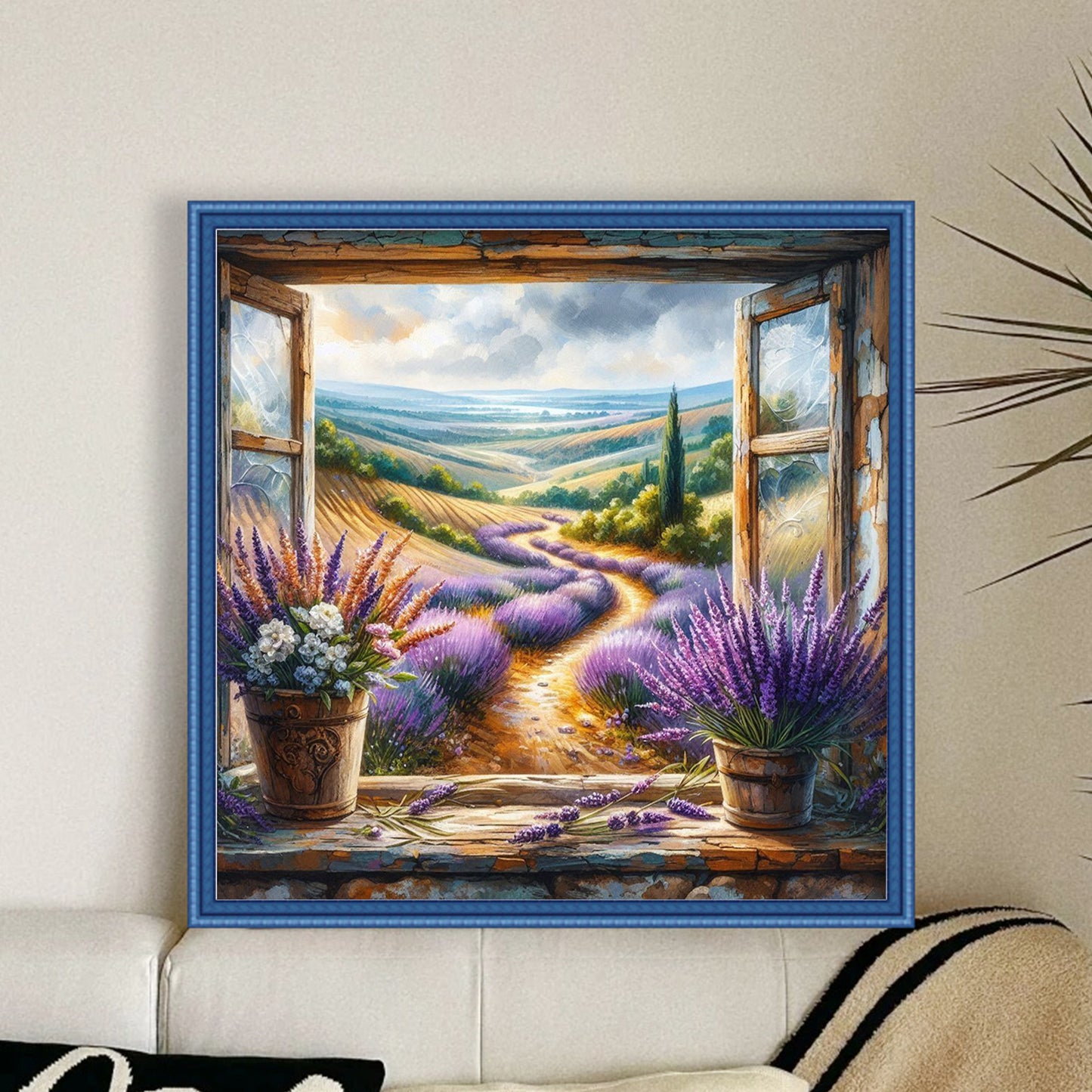 The View Outside The Window B - Full 11CT Stamped Cross Stitch 40x40CM - Yishu