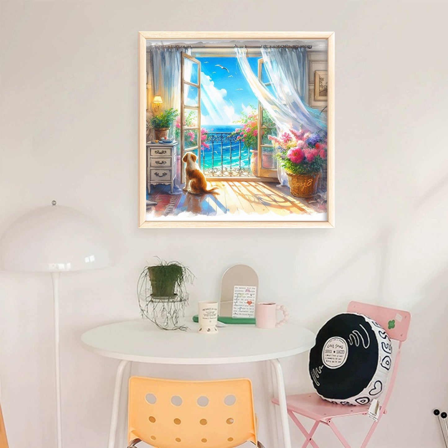 The View Outside The Window C - Full 11CT Stamped Cross Stitch 40x40CM - Yishu